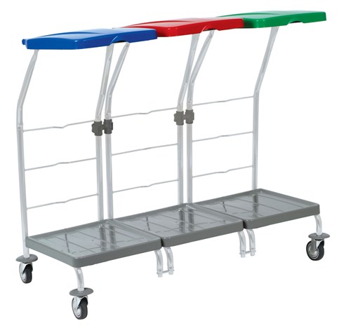 Waszakwagen 3 x 70 liter zonder pedaal